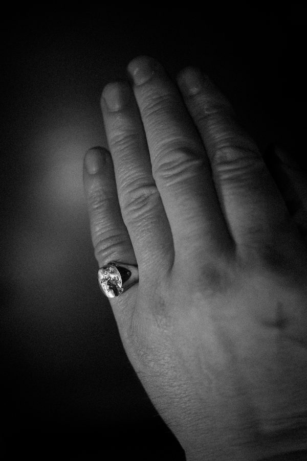 Sand cast silver signet ring - brutalist signet Archeo ver.1 - image 7