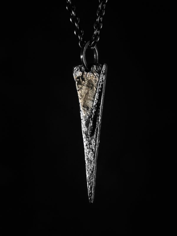 Two triangles necklace ver.1 - silver, 14K gold-plated - image 3