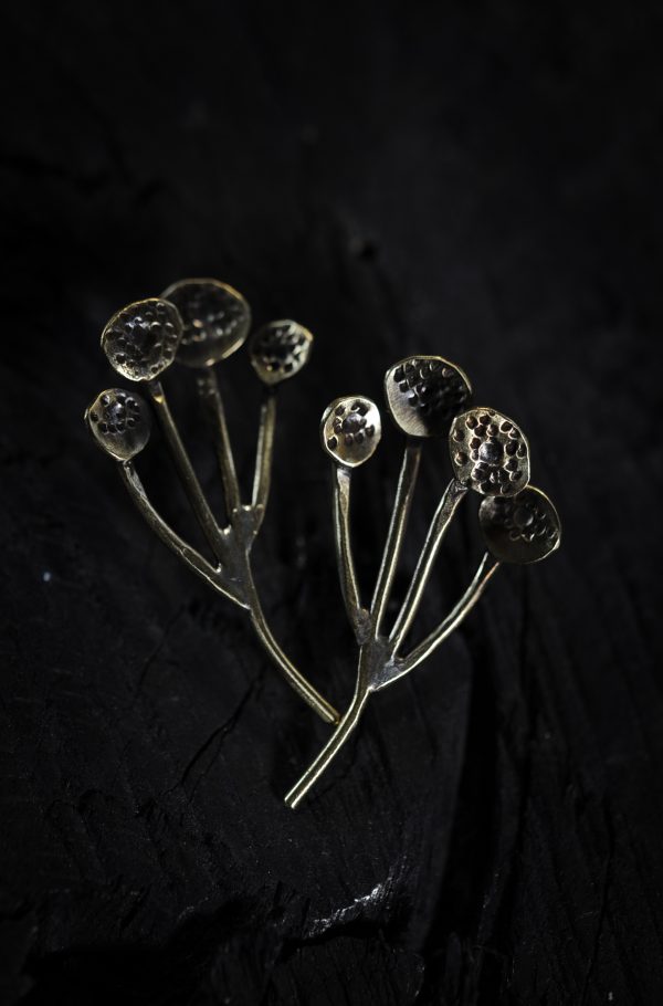 Photo brass floral earrings