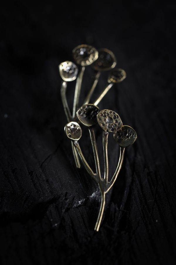 Photo brass flower earrings