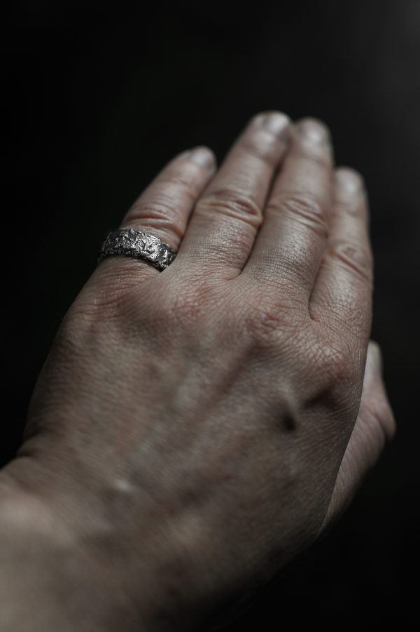 Modern silver ring - Archeo ver. 14, image 1, ring on the hand